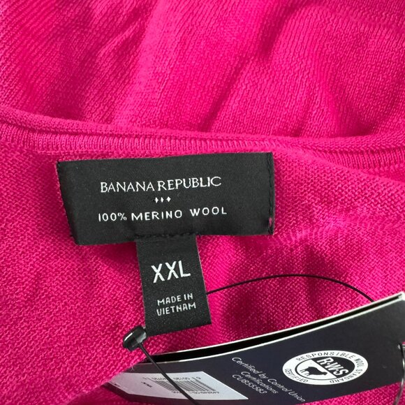 Banana Republic Merino Wool Cropped Sweater Top Womens 2XL Pink NWT TP-3558 - Picture 8 of 10